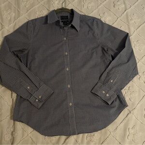 Chaps Women's Navy Gingham Blouse